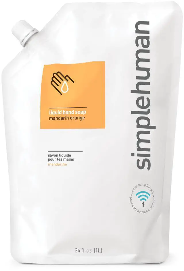 Main image of simplehuman Mandarin Orange Moisturizing Liquid Hand Soap Refill Pouch, 34 Fl. Oz.