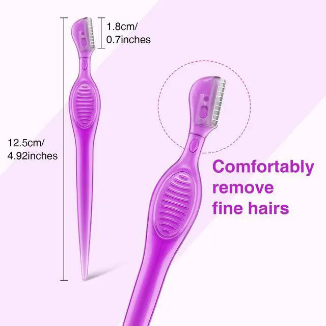 Alt view image 2 of 7 - 24 Pieces Eyebrow Razor Mini Portable Eyebrow Shaver Multipurpose Face Razors Stainless Steel Makeup Face Care Tools with Precision Cover for Women Men Face Hair Removers