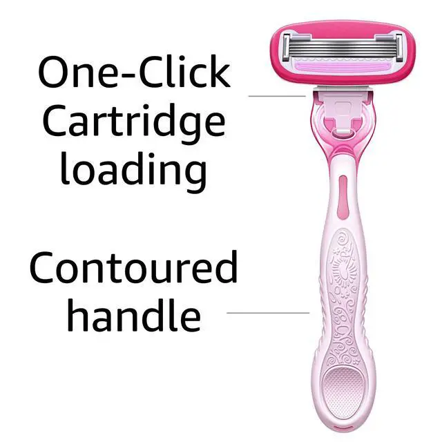 Alt view image 6 of 6 - Amazon Basics Women's 5-Blade Razor for Smooth, Close Shave, FITS Amazon Basics Handle and Venus Handles, Includes 1 Handle, 2 Cartridges & 1 Shower Hanger