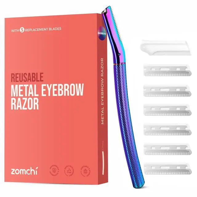 Main image of ZOMCHI Eyebrow Razor for Women & Men, Precision Cover, Rainbow