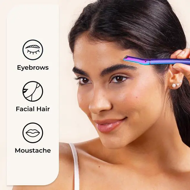 Alt view image 2 of 7 - ZOMCHI Eyebrow Razor for Women & Men, Precision Cover, Rainbow