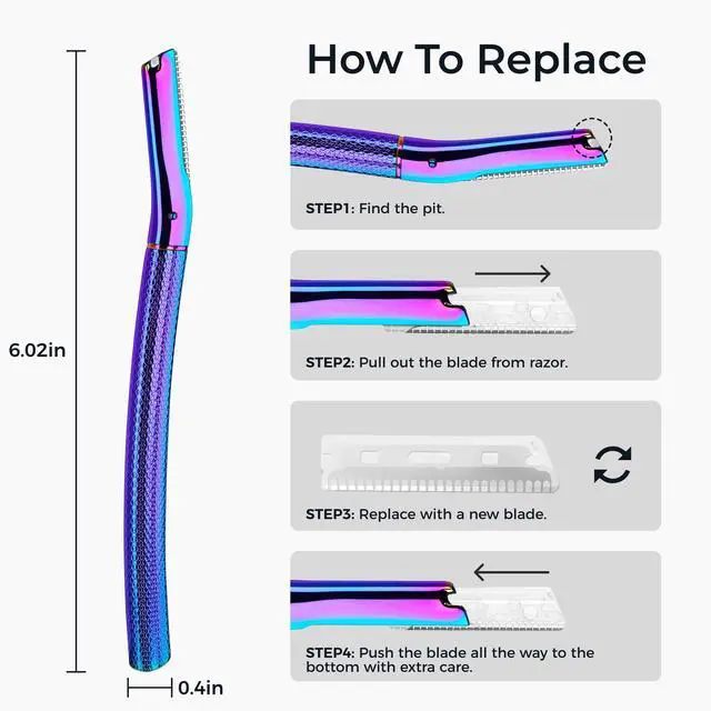Alt view image 5 of 7 - ZOMCHI Eyebrow Razor for Women & Men, Precision Cover, Rainbow