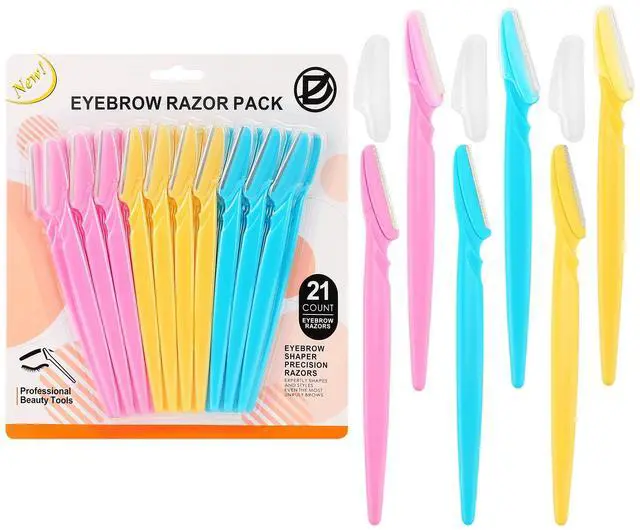 Main image of 21 PCS Eyebrow Razor,Dermaplane Razor,Face Razors for Women and Men,Dermaplaning Tool for Face,3 Colors Facial Hair Shavers with Precision Cover,Facial Hair Remover for Women,Eyebrow Hair Trimmers