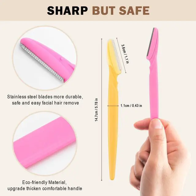 Alt view image 2 of 7 - 21 PCS Eyebrow Razor,Dermaplane Razor,Face Razors for Women and Men,Dermaplaning Tool for Face,3 Colors Facial Hair Shavers with Precision Cover,Facial Hair Remover for Women,Eyebrow Hair Trimmers