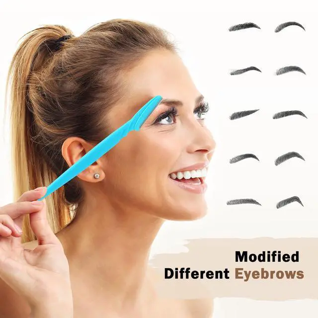 Alt view image 4 of 7 - 21 PCS Eyebrow Razor,Dermaplane Razor,Face Razors for Women and Men,Dermaplaning Tool for Face,3 Colors Facial Hair Shavers with Precision Cover,Facial Hair Remover for Women,Eyebrow Hair Trimmers