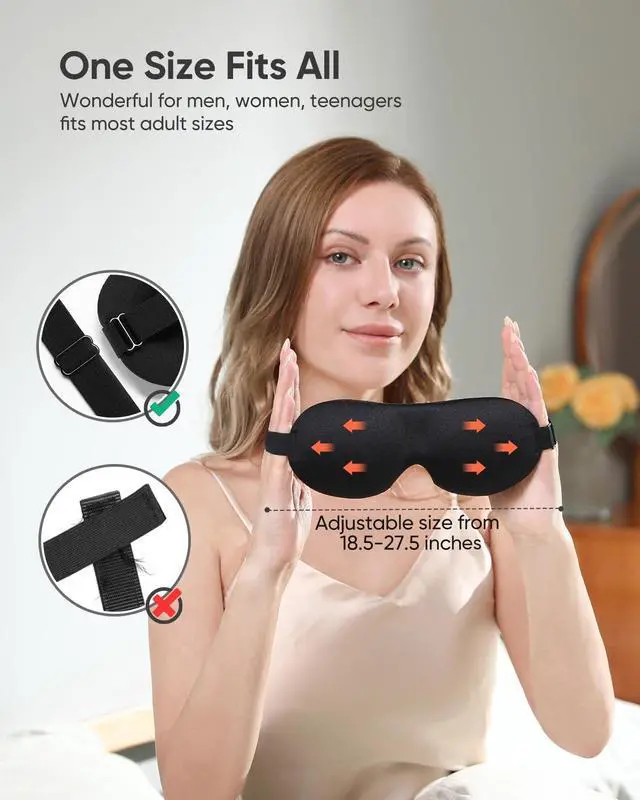 Alt view image 5 of 7 - LKY DIGITAL Sleep Mask for Side Sleeper 3 Pack, Blackout 3D Eye Mask for Sleeping, Night Blindfold for Men Women