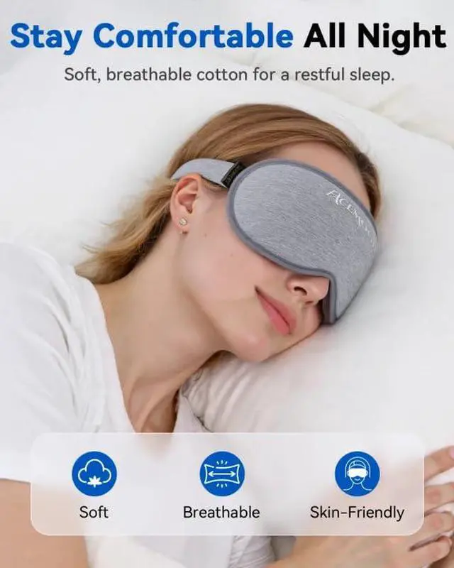 Alt view image 7 of 7 - Weighted Eye Mask for Sleeping - 3D Blackout Sleep Mask for Women Men, Zero Eye Pressure, Lash-Friendly, Adjustable Strap, Airplane Travel Essentials for Long Flight & Road Trip, Meditation Mask(Gray)