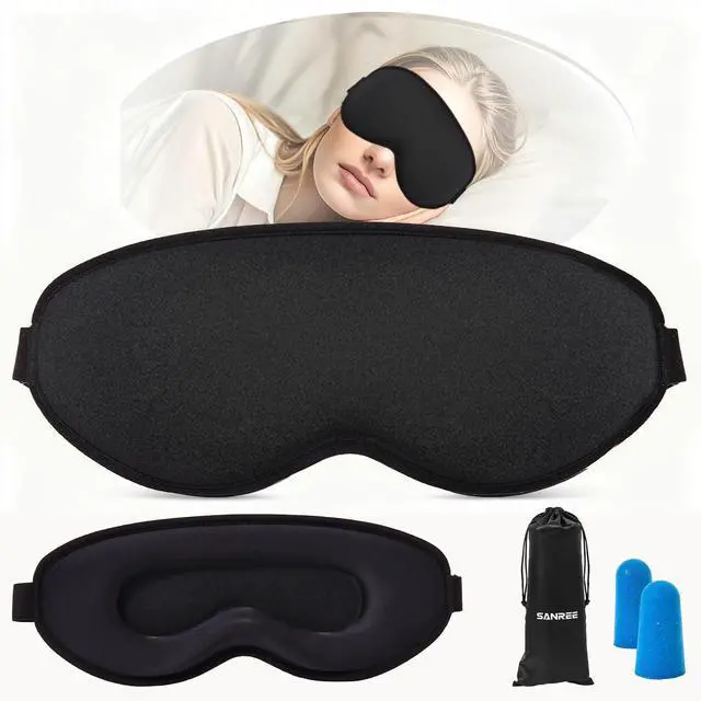 Main image of Sleep Mask for Side Sleeper Women Men,Blackout Eye Masks for Sleep,3D Contoured Sleeping Mask,Breathable Adjustable Eye Cover Blindfold with lash Extensions for Trave,Nap,Night Work,Black