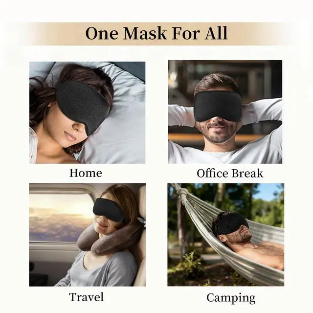 Alt view image 7 of 7 - Sleep Mask for Side Sleeper Women Men,Blackout Eye Masks for Sleep,3D Contoured Sleeping Mask,Breathable Adjustable Eye Cover Blindfold with lash Extensions for Trave,Nap,Night Work,Black