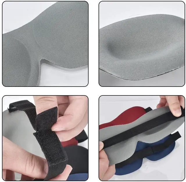 Alt view image 6 of 6 - AccEncyc 4 Pcs Sleep Mask 3D Eye Mask for Sleeping Eye Covers for Back and Side Sleeper at Travel, Sleep, Airplane