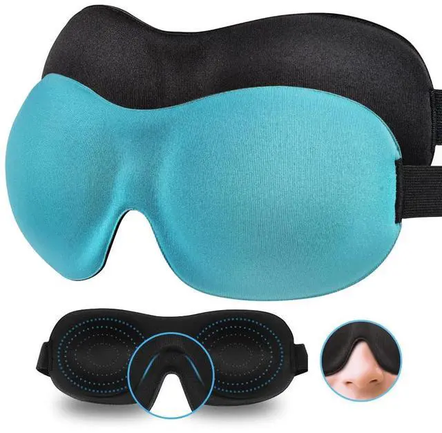 Main image of Sleep Mask SleepFun Invisible Alar Deep Orbit 3D Eye Mask Ultra Lightweight & Comfortable Sleeping Mask for Travel, Nap, Shift Works, Black & Blue