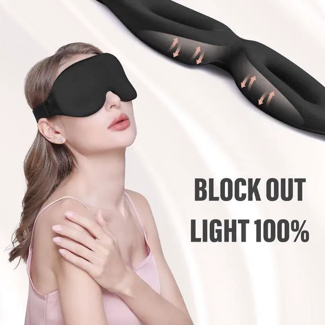 Alt view image 3 of 7 - YIVIEW Sleep Mask for Side Sleeper, Complete Light Blocking 3D Sleeping Eye Mask, Soft Breathable Eye Cover for Women Men, Relaxing Zero Pressure Night Blindfold
