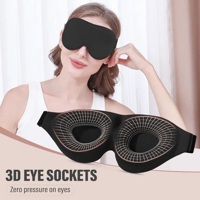 Alt view image 4 of 7 - YIVIEW Sleep Mask for Side Sleeper, Complete Light Blocking 3D Sleeping Eye Mask, Soft Breathable Eye Cover for Women Men, Relaxing Zero Pressure Night Blindfold