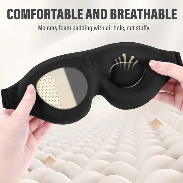 Alt view image 5 of 7 - YIVIEW Sleep Mask for Side Sleeper, Complete Light Blocking 3D Sleeping Eye Mask, Soft Breathable Eye Cover for Women Men, Relaxing Zero Pressure Night Blindfold