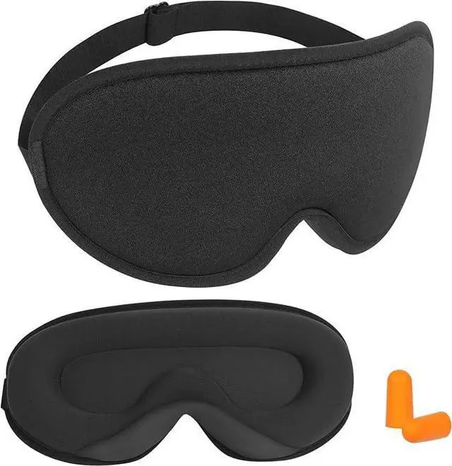 Main image of ANPKEC Sleep Mask,3D Contoured Sleeping Mask,99% Light Blocking Eye Mask, Zero Eye Pressure Cup Blindfold for Men Women, with Adjustable Strap for Sleeping, Yoga,Traveling(Black)