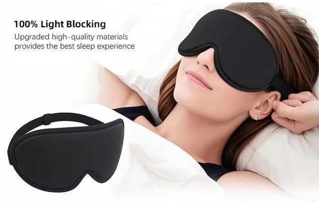 Alt view image 7 of 7 - ANPKEC Sleep Mask,3D Contoured Sleeping Mask,99% Light Blocking Eye Mask, Zero Eye Pressure Cup Blindfold for Men Women, with Adjustable Strap for Sleeping, Yoga,Traveling(Black)