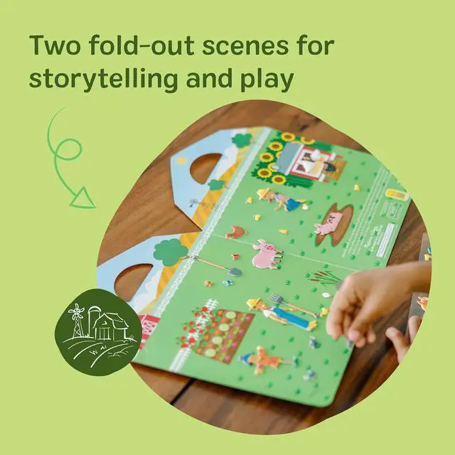Alt view image 3 of 7 - Melissa & Doug Puffy Sticker Play Set On The Farm, 52 Reusable Stickers with 2 Fold-Out Scenes, Restickable Animal Arts and Crafts Activity Book for Kids Ages 4+ - FSC Certified