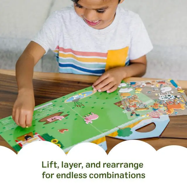 Alt view image 4 of 7 - Melissa & Doug Puffy Sticker Play Set On The Farm, 52 Reusable Stickers with 2 Fold-Out Scenes, Restickable Animal Arts and Crafts Activity Book for Kids Ages 4+ - FSC Certified