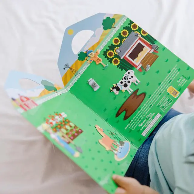 Alt view image 2 of 7 - Melissa & Doug Puffy Sticker Play Set On The Farm, 52 Reusable Stickers with 2 Fold-Out Scenes, Restickable Animal Arts and Crafts Activity Book for Kids Ages 4+ - FSC Certified