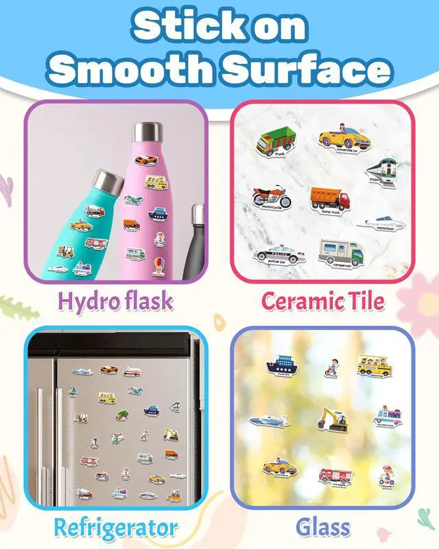 Alt view image 4 of 6 - Benresive Reusable Sticker Book for Toddlers, Travel Stickers for Kids, Toddler Crafts Activities Toys, Birthday Gifts for Boys & Girls - Vehicle