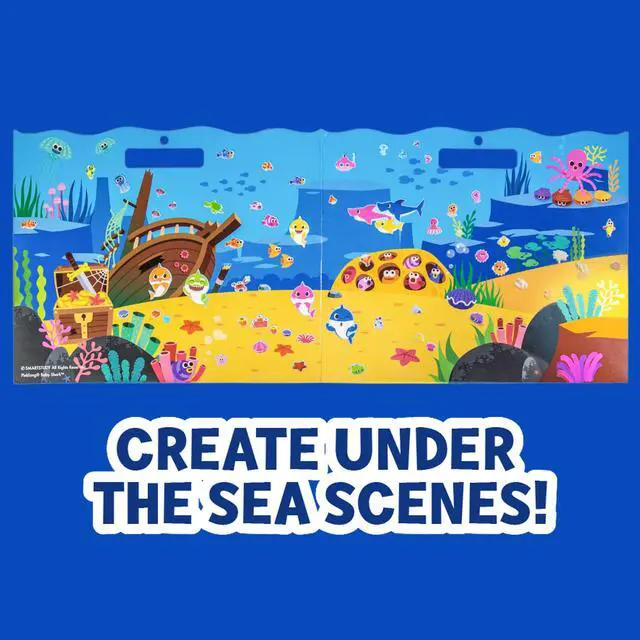 Alt view image 3 of 6 - Baby Shark Sticker Play Set - 100 Reusable Puffy Stickers Baby Shark Sticker Bundle for Kids Ages 3 and Up