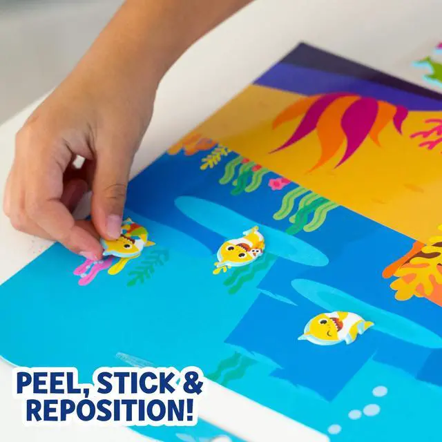 Alt view image 4 of 6 - Baby Shark Sticker Play Set - 100 Reusable Puffy Stickers Baby Shark Sticker Bundle for Kids Ages 3 and Up