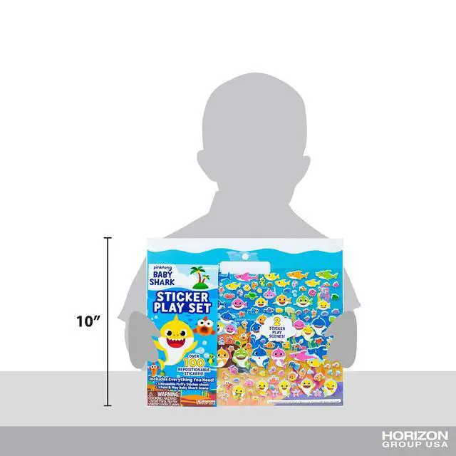 Alt view image 5 of 6 - Baby Shark Sticker Play Set - 100 Reusable Puffy Stickers Baby Shark Sticker Bundle for Kids Ages 3 and Up