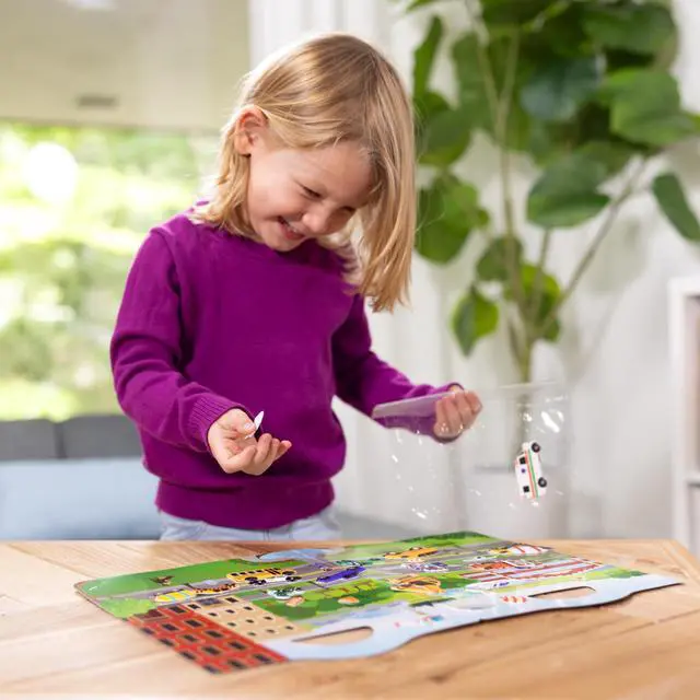 Alt view image 5 of 7 - Melissa & Doug Vehicles Puffy Sticker Play Set Travel Toy with Double-Sided Background, 32 Reusable Puffy Stickers