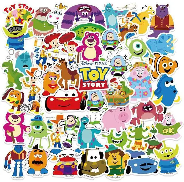 Main image of 50pcs Toy Story Stickers for Kids Water Bottle, Cute Cartoon Waterproof Vinyl Decal for Teen Girl Laptop Skateboard Phone Guitar Travel Case Bike Helmet