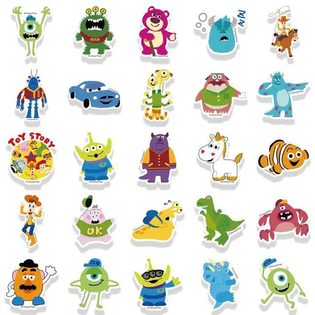 Alt view image 6 of 7 - 50pcs Toy Story Stickers for Kids Water Bottle, Cute Cartoon Waterproof Vinyl Decal for Teen Girl Laptop Skateboard Phone Guitar Travel Case Bike Helmet