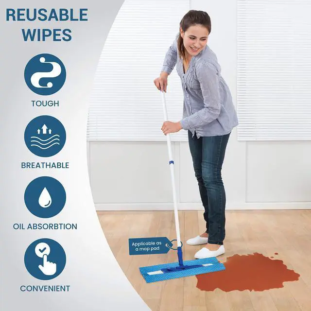 Alt view image 6 of 7 - SCRUBIT Reusable Cleaning Wipes, Handy Wipes for Kitchen and Office - Dish Cloths for Washing Dishes - Multi Purpose Disposable Cleaning Towels (12 x 20 in) 72 Pack (Blue)