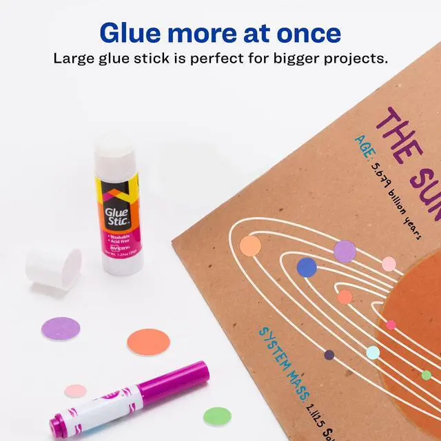 Alt view image 2 of 7 - Avery Glue Stic - Washable, Glue Sticks for Classroom, Crafting, and Office Use, 1.27 oz., Pack of 6, White (98073)