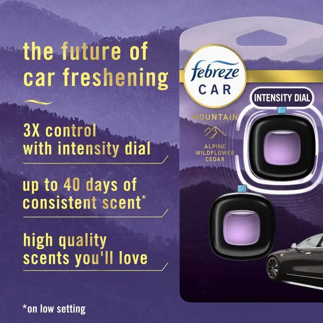 Alt view image 2 of 7 - Febreze Car Mountain Scent Air Freshener Vent Clip,.07 oz,(Pack of 4)
