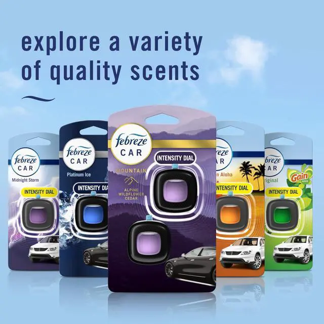 Alt view image 7 of 7 - Febreze Car Mountain Scent Air Freshener Vent Clip,.07 oz,(Pack of 4)