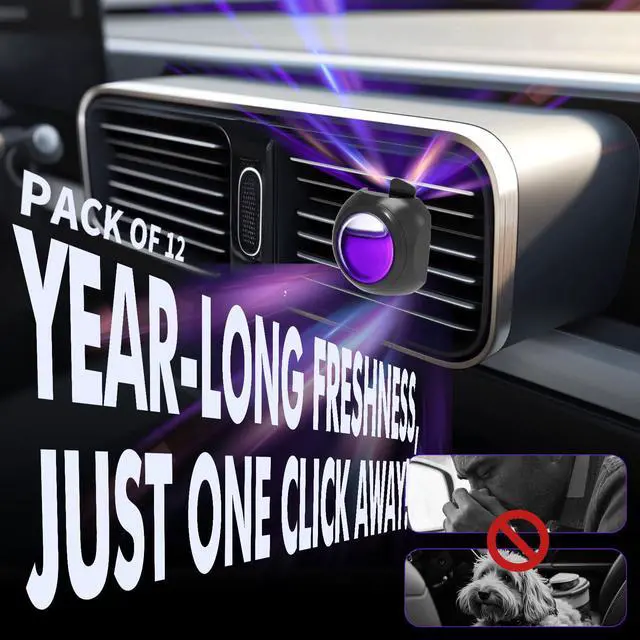 Alt view image 2 of 6 - Car Air Freshener Vent Clips, 12 Pack, 6 Vanilla, 6 Lavender, Provides Long-Lasting Scent, Up to 360 Days, Car Fresheners