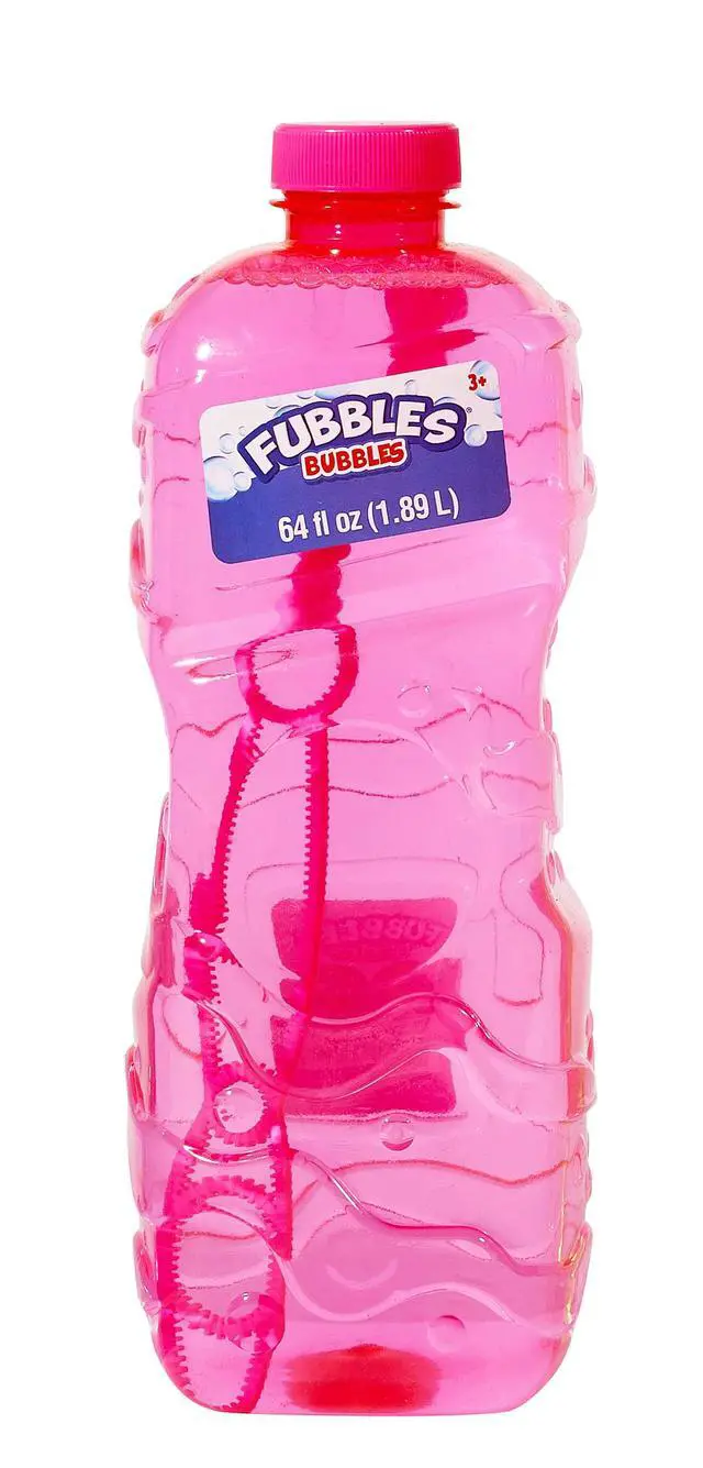 Alt view image 6 of 7 - Little Kids Bubbles by Fubbles 64oz Non Toxic Bubble Solution | Refill Solution for Bubble Machines and Bubble Toys | Bubble Wand Included, Colors May Vary