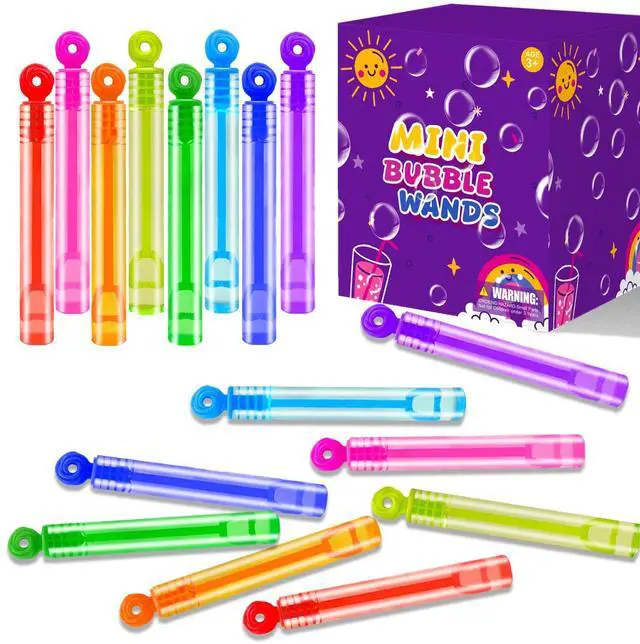 Main image of Party Goodie Bag Stuffer Fillers for Kids, 32 Pack Mini Bubble Wand Toys Gifts for Toddler, Small Birthday Summer Beach Pool Camping Party Favor Supplies,4th of July Classroom School Stuff Treat Prize