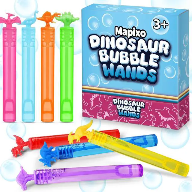 Alt view image 6 of 7 - 32 Pack Bubble for Kids Party Favors, 8 Style Mini Bubble Wands with Gift Box, Dinosaur Toys Bulk for Carnival Prizes Goodie Bag Stuffers Supplies, Birthday Bath Time Bubbles Blower Toy for Girl Boy