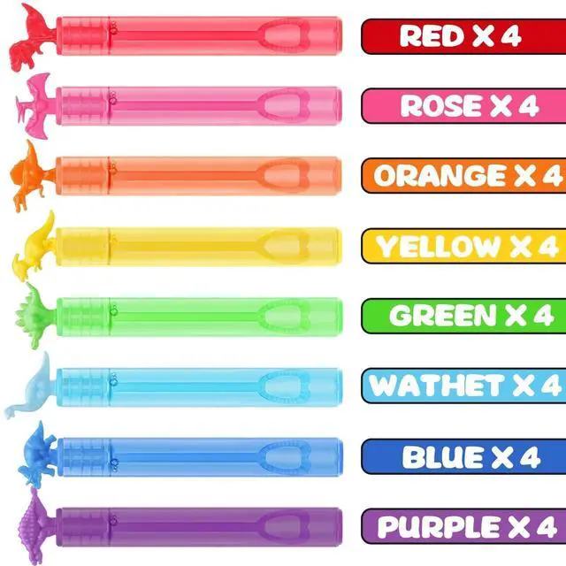 Alt view image 4 of 7 - 32 Pack Bubble for Kids Party Favors, 8 Style Mini Bubble Wands with Gift Box, Dinosaur Toys Bulk for Carnival Prizes Goodie Bag Stuffers Supplies, Birthday Bath Time Bubbles Blower Toy for Girl Boy