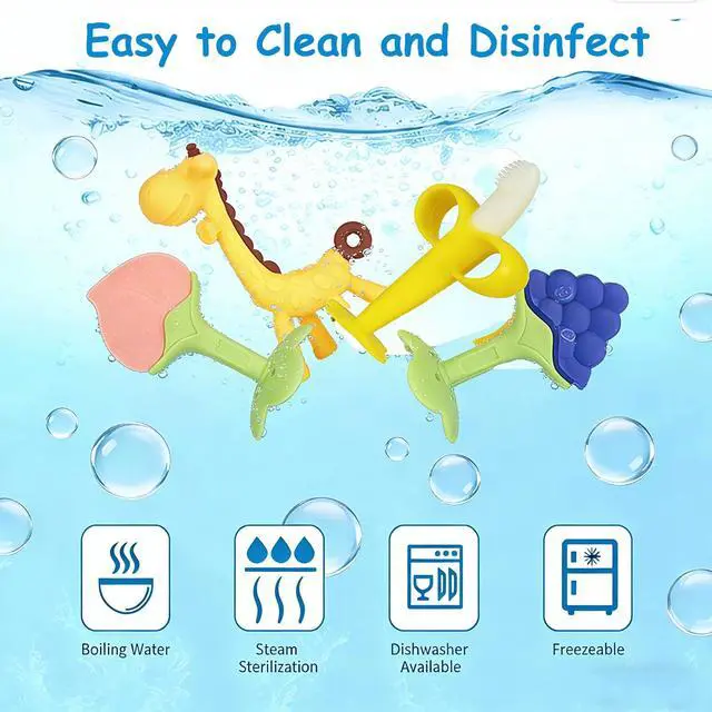 Alt view image 4 of 7 - Haili XMGQ Baby Teething Toys 3-6 Months, Baby Chew Teether Toys BPA Free, Babies Teething Relief for Infants, Banana Toothbrush, Fruit Shape Giraffe Newborn Teether Gift for Baby Boy and Girl Toy