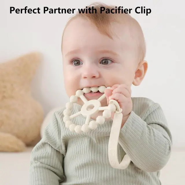 Alt view image 6 of 6 - 3 Pack Ring Teether Baby Infant Toys, Baby Essentials, Silicone Teething Ring Toys for Babies 0-6 Months, Seposeve Toddler Teethers 6-12 Months 12-24 Months, Infant Teething Relief, Purple Pink White