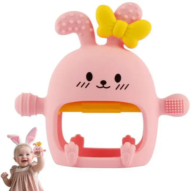 Main image of Chuya Baby Teething Toy for 0-3 3-6 6-12 12-24 Months Bunny Mitten Toys