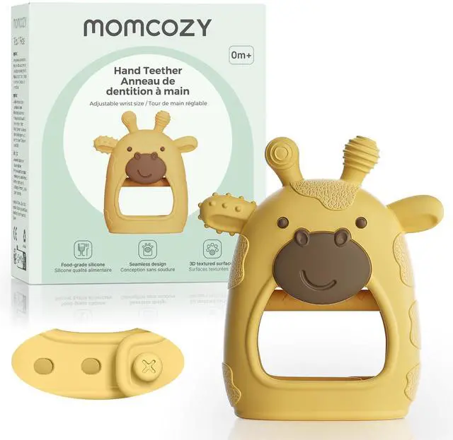 Main image of Momcozy Baby Teether Toys | Baby Teething Toys | Baby Teething Relief | Food Grade Silicone Teether Baby Toys | Baby Teether 0-6 Months | Teething Toy 6-12 Months | Baby Essential | Yellow