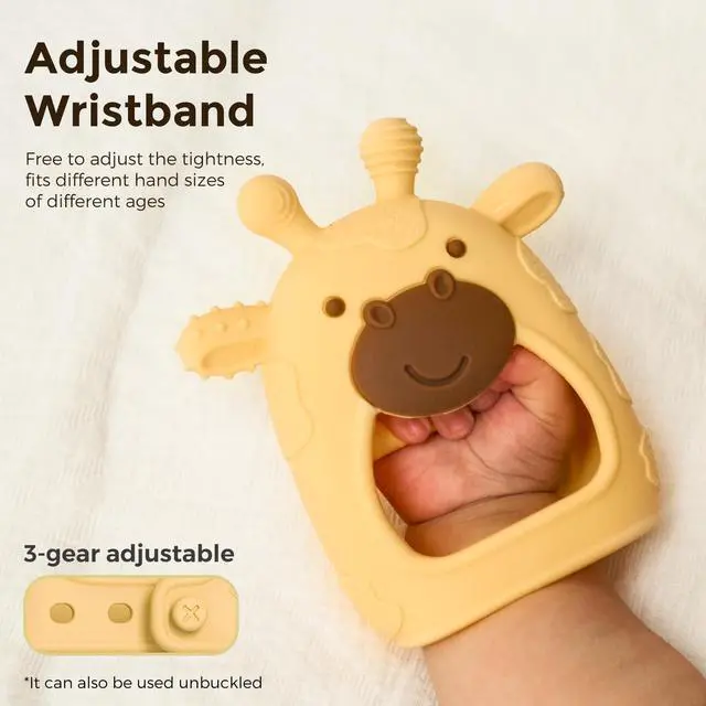 Alt view image 3 of 7 - Momcozy Baby Teether Toys | Baby Teething Toys | Baby Teething Relief | Food Grade Silicone Teether Baby Toys | Baby Teether 0-6 Months | Teething Toy 6-12 Months | Baby Essential | Yellow