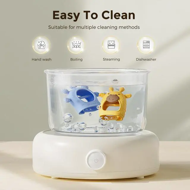 Alt view image 6 of 7 - Momcozy Baby Teether Toys | Baby Teething Toys | Baby Teething Relief | Food Grade Silicone Teether Baby Toys | Baby Teether 0-6 Months | Teething Toy 6-12 Months | Baby Essential | Yellow