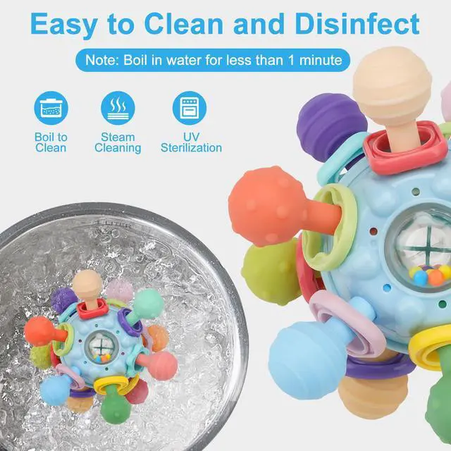 Alt view image 5 of 7 - Baby Montessori Sensory Toys for 0-6 6-12 Months, Baby Teether Teething Toys for Babies 0 3 6 9 12 18 Months, Newborn Infant Learning Developmental Toys Gifts for 1 2 Year Old Boys Girls