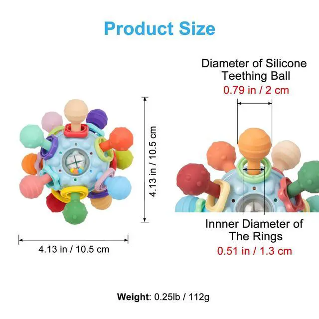 Alt view image 6 of 7 - Baby Montessori Sensory Toys for 0-6 6-12 Months, Baby Teether Teething Toys for Babies 0 3 6 9 12 18 Months, Newborn Infant Learning Developmental Toys Gifts for 1 2 Year Old Boys Girls