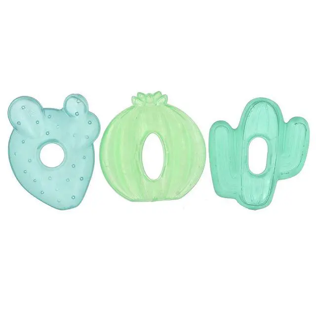 Alt view image 3 of 4 - Itzy Ritzy Water-Filled Teethers - Cold Cutie Coolers Textured On Both Sides to Massage Sore Gums & Emerging Teeth - Can Be Chilled in Refrigerator, Set of 3 Green Cactus Water Teethers
