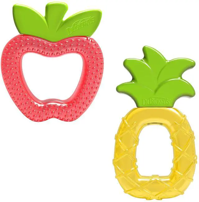 Main image of Dr. Brown's AquaCool Water-Filled Teether, Cooling Baby Teether Toy for Sore Gums, Apple Pineapple, BPA-Free, 3m+, 2-Pack