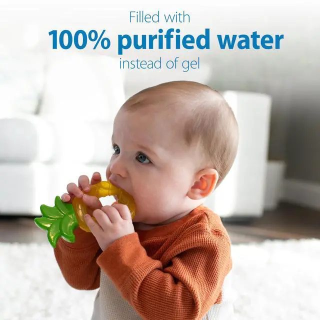 Alt view image 3 of 7 - Dr. Brown's AquaCool Water-Filled Teether, Cooling Baby Teether Toy for Sore Gums, Apple Pineapple, BPA-Free, 3m+, 2-Pack